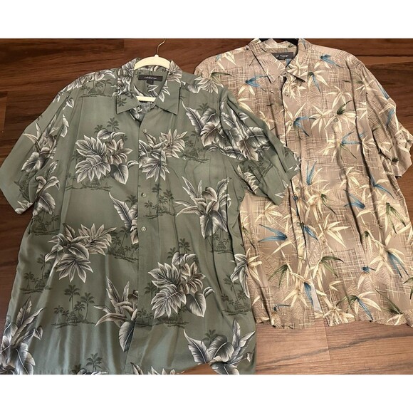 Men’s Croft And Barrow Button Down Hawaiian Shirt Lot Of 2- Size XL - Picture 1 of 3